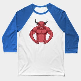 Bull as Bodybuilder extreme Baseball T-Shirt